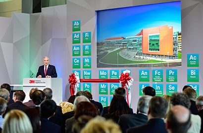 Outside the newest R&D lab space on the 3M Campus in St. Paul.
